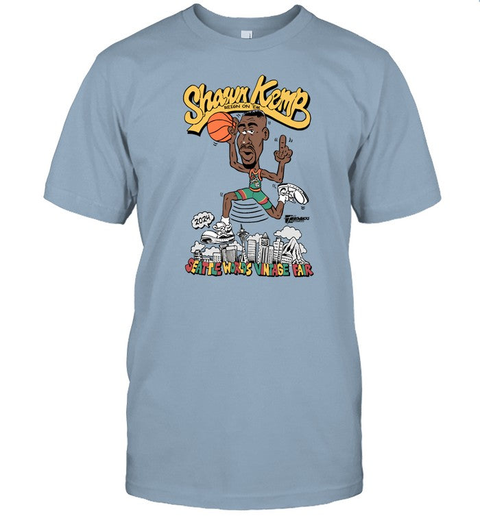 Shirt Shawn Kemp X Seattle World's Vintage Fair '24 Burgundy