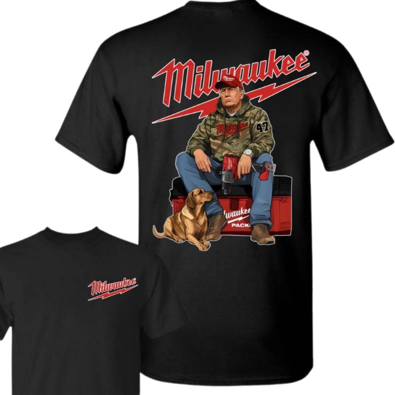 Milwaukee Tool Graphic 2 Sided T-shirt , Perfect for Outdoorsmen, Perfect For Beer Enthusiasts And Casual Outings, Unisex for Men and For Women
