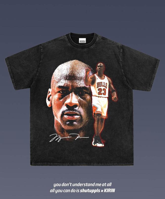 MJ Hiphop Retro Vintage 90s Graphic Basketball Shirt, Soft Cotton Unisex Crewneck T-Shirt Y2K Hoodie Sweatshirt Clothing Menswear Top Day