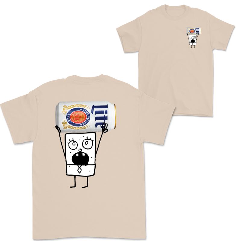 Doodlebob Miler Lite Essential 2 Sided T-Shirt, Funny Drinking T-Shirt, Miler Lite T-Shirt ,For Men - For Women