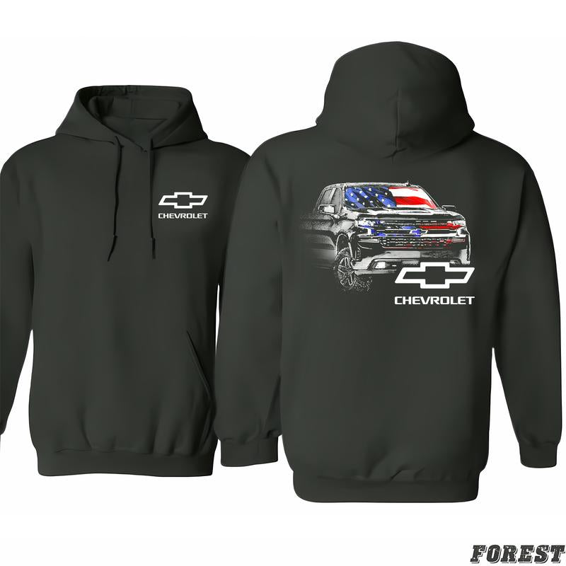 Chevrolet - Silverado Usa Hoodie, Mix And Match, Trendy Fashion Available, Fit For All, Find Your Favorite Color, Non-gender Specific, Classic Cotton