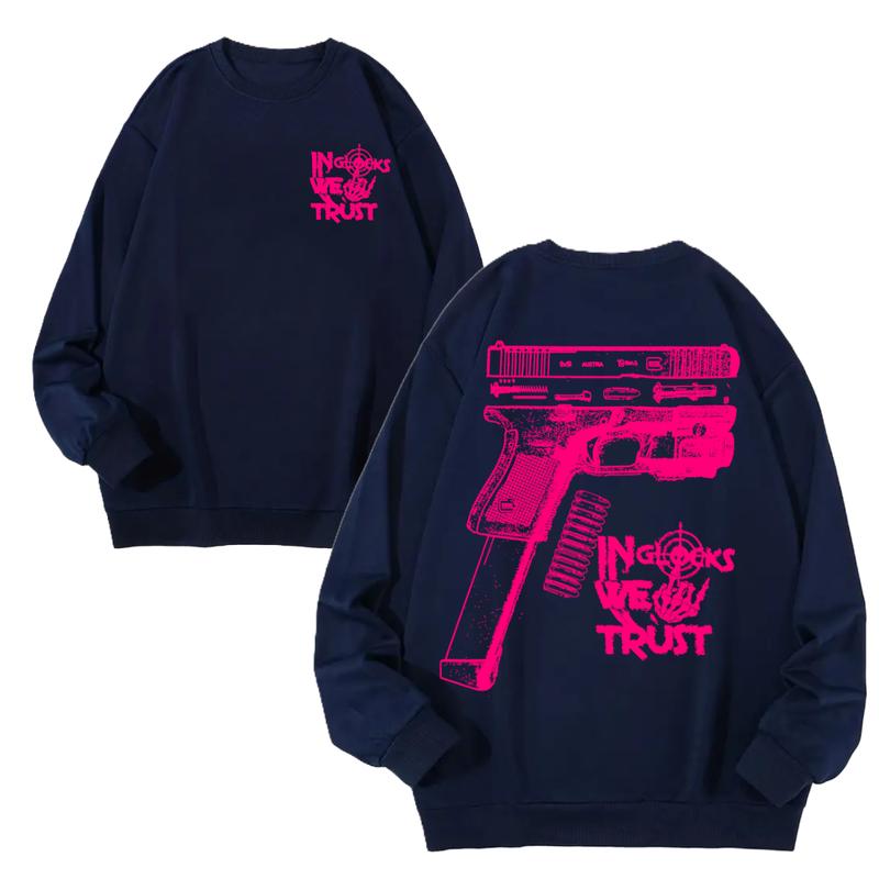 NEW Design Glock ,In Glock We Trust Skeleton 2 Side Hoodie & Sweater,Unisex sweater,Men's & Women's Tops,Glock Hoodie,Glock Pink Color ,For Her,For Him