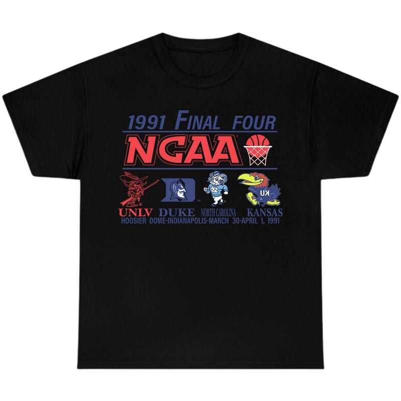 Duke Univ Unc Kansas 1991 Final Four NCAA T-Shirt, Full Color T-Shirt, Unisex T-Shirt, For Men, For Women billabongshirts