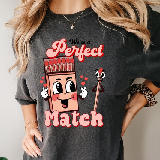 We are perfect match Valentine's Day tshirt, Cupid Wings Shirt -  XoXo tee  - iPrintasy Valentine tee - Comfort Color - Romance Graphic Tee