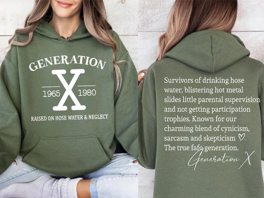 Gen X Shirt Raised On Hose Water And Neglect T-Shirt, Vintage Inspired Shirt, Funny Saying Shirt, Sarcasm Quotes Shirt, Humorous Shirt