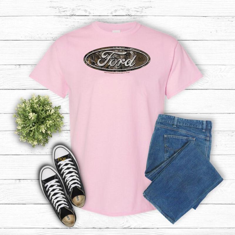 Ford Logo Realtree Camo Logo Gildan-Unisex T-Shirt Cotton Fabric