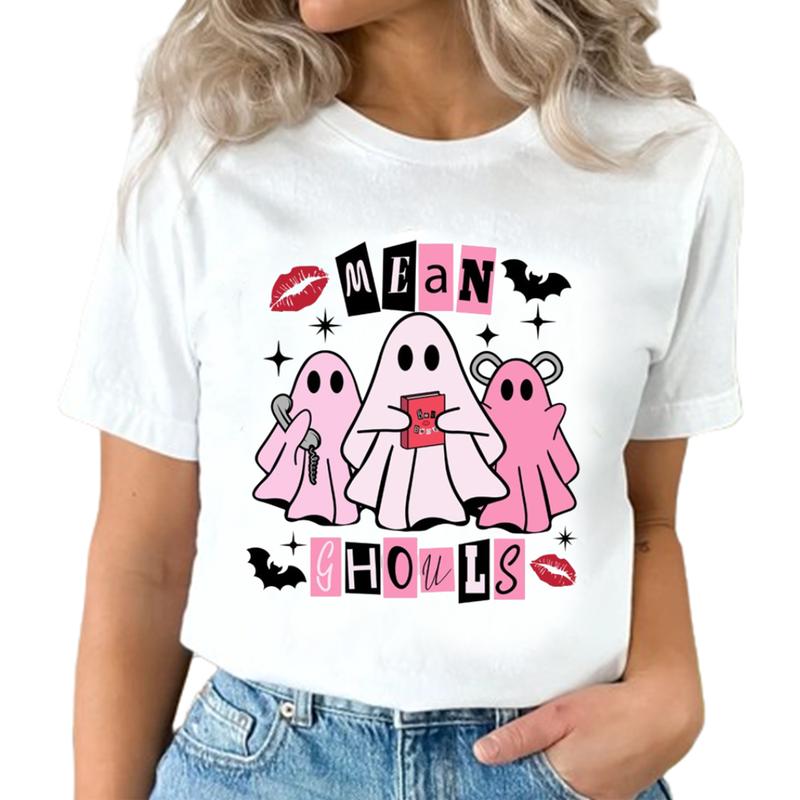 Mean Ghouls Shirt, Halloween Shirt, Mean Girls Shirt, Cute Ghost T-Shirt Unisex Classic Cotton