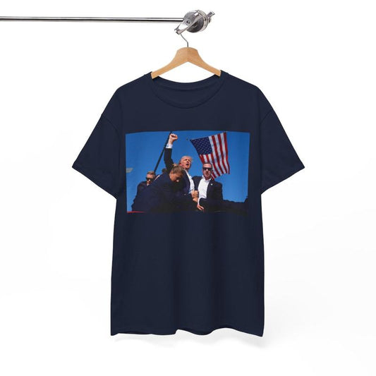 Trump Rally Shooter Tshirt - Trump Survived - Trump 2024 - USA Freedom - Donald J. Trump President Trump Unisex Heavy Cotton Tee
