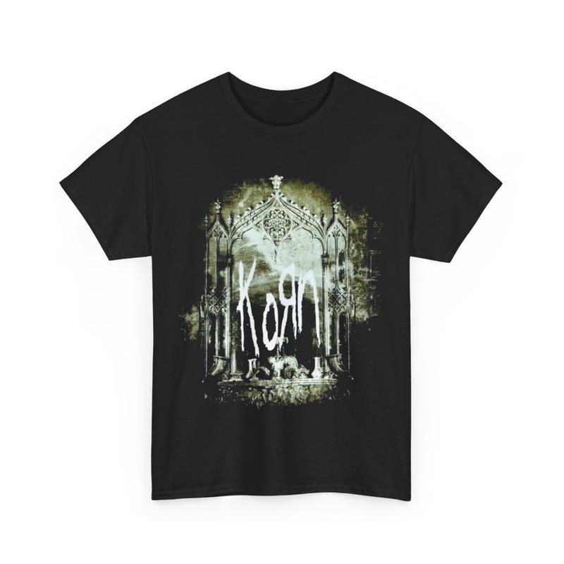 Korn Nu-Metal Band Shirt Concert Tour Streetwear Menswear T-Shirt Cotton Tshirt