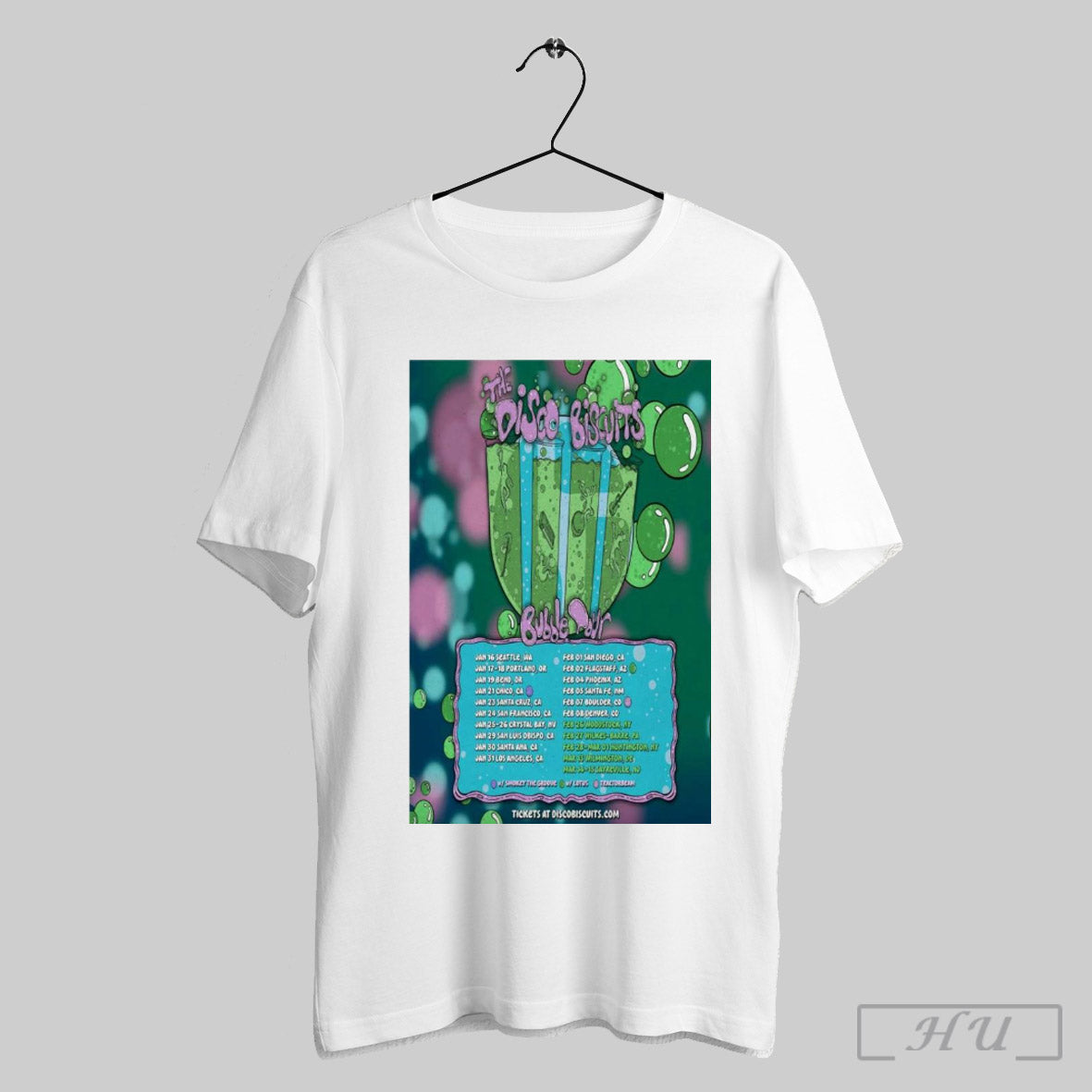 Poster The Disco Biscuits Bubble Tour 2025 Jan 16 Seattle Wa Jan 17 18 Portland Or T Shirt