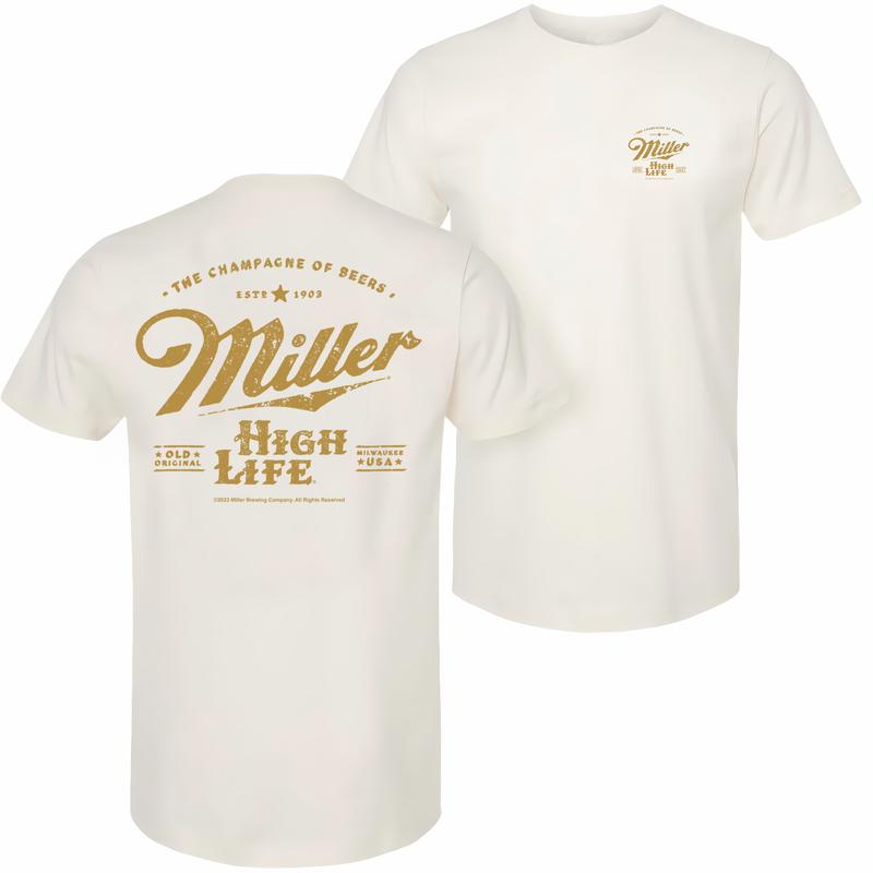 Coors Miller High Life Champagne Of Beers T-shirt - 2 Side - Every Size, Every Body - Vibrant Patterns - Trendy Styles Available - For Him And Her - P