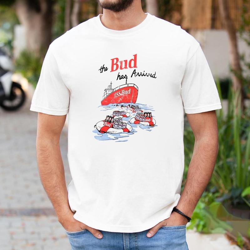 Budweiser 90s Ship T Shirt Shirt, Chic Comfort, Graphic Designs Menswear Top