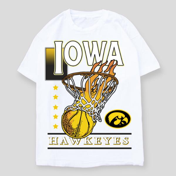 IOWA HAWKEYES BASKETBALL TEE,VINTAGE GRAPHIC TEES, VINTAGE TEE