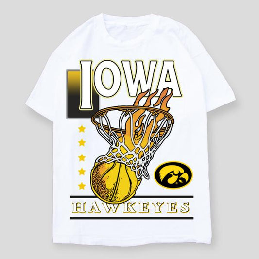IOWA HAWKEYES BASKETBALL TEE,VINTAGE GRAPHIC TEES, VINTAGE TEE