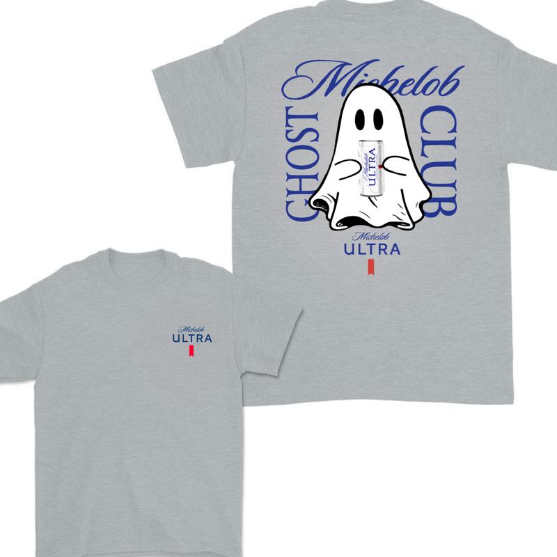 Michelob Ultra Cute Boo Ghost Halloween 2 Sided T-Shirt, Michelob Ultra Halloween Shirt For Men And Women, Halloween Cute Ghost Trendy Shirt