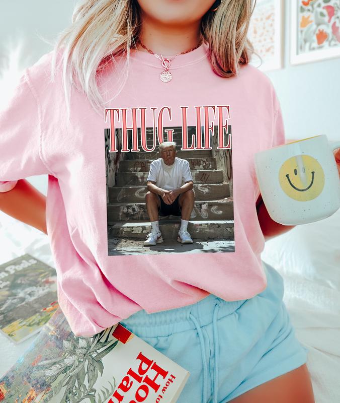 Donald Trump Thug Life Shirt, Viral Thug Life Trump T-Shirt, Sarcastic Donald Trump Tee, Funny Trump 2024 Shirt