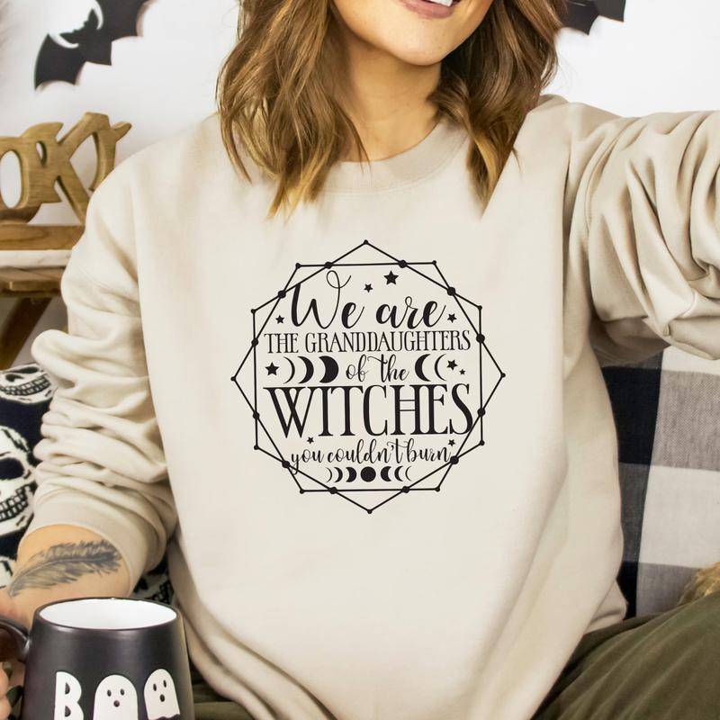 We Are the Granddaughters of the Witches Shirt, Spooky Halloween Sweatshirt, Perfect Halloween Gift, Gift for Best Friend, Gift for Him & Her - Trendi