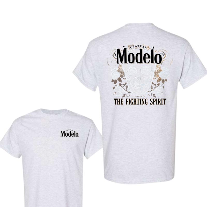Modelo Skull Front and Back T-Shirt, Graphic Tee for Mens Classic Cotton