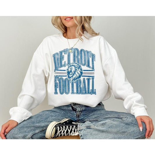 Detroit Football Sweatshirt, Vintage Detroit Crewneck Sweatshirt/ Shirt, Lions Gear, Detroit Hoodie, Detroit Game Day Sweatshirt