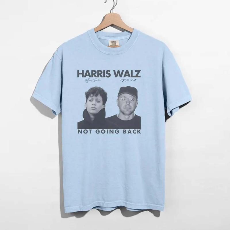 Harris Walz Not Going Back 80s Retro Photo 2024 Feminist Band TShirt, Kamala Tim Election Voting Shirt, Pro Choice Tee Gift for Democrat
