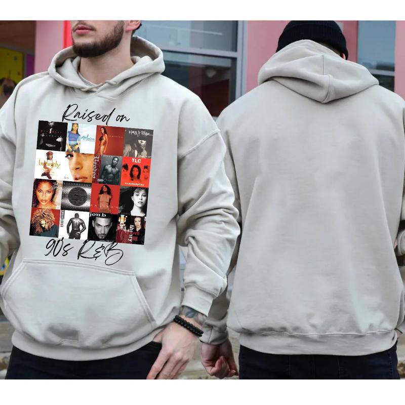 Classic 90's And 2000's R&B Album Cover Tshirt Sweatshirt Hoodie, Raised On 90's R&B Album Shirt, Gift For Fans, Unisex Sweater Pullover Tee