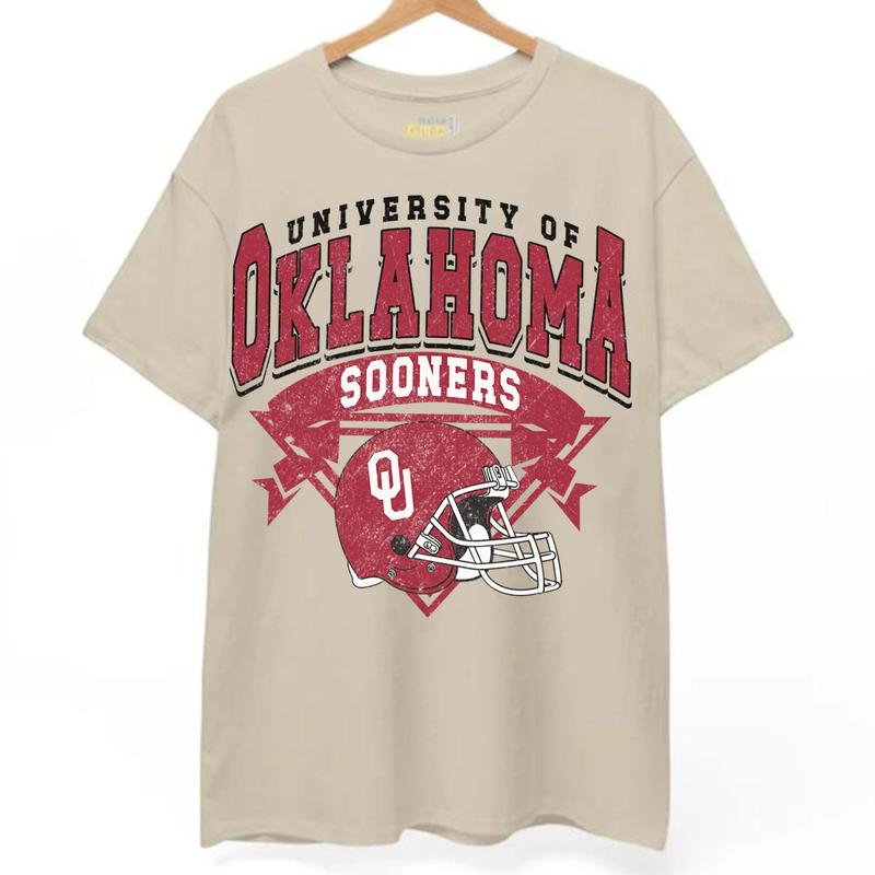 Oklahoma Sooners Vintage NCAA Sweatshirt, University Football Shirt, Classic Gift for Fans, Cotton Casual Wear, Unisex T-Shirt, Vintage Style