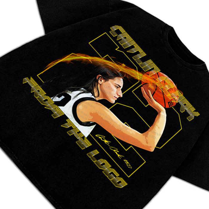 Caitlin Clark T-Shirt From The Logo Custom Fan Art Graphic Tee Crewneck Cotton Menswear Top