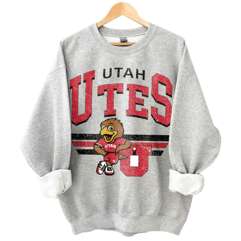 Utah Utes Vintage Football NCAA Sweatshirt - Tshirt - Hoodie, University of Utah Unisex Football NCAA Shirt, Unisex Vintage NCAA Shirt, Classic Football Shirt, Gifts For Football Fan Sport, Cotton, Sweatshirt, T-Shirt, Hoodie