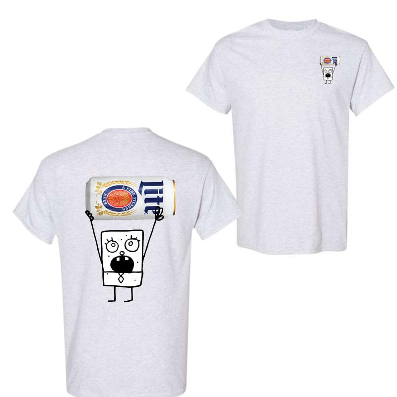 Doodlebob Miler Lite Essential 2 Sided T-Shirt, Funny Drinking T-Shirt, Miler Lite T-Shirt For Men And Women