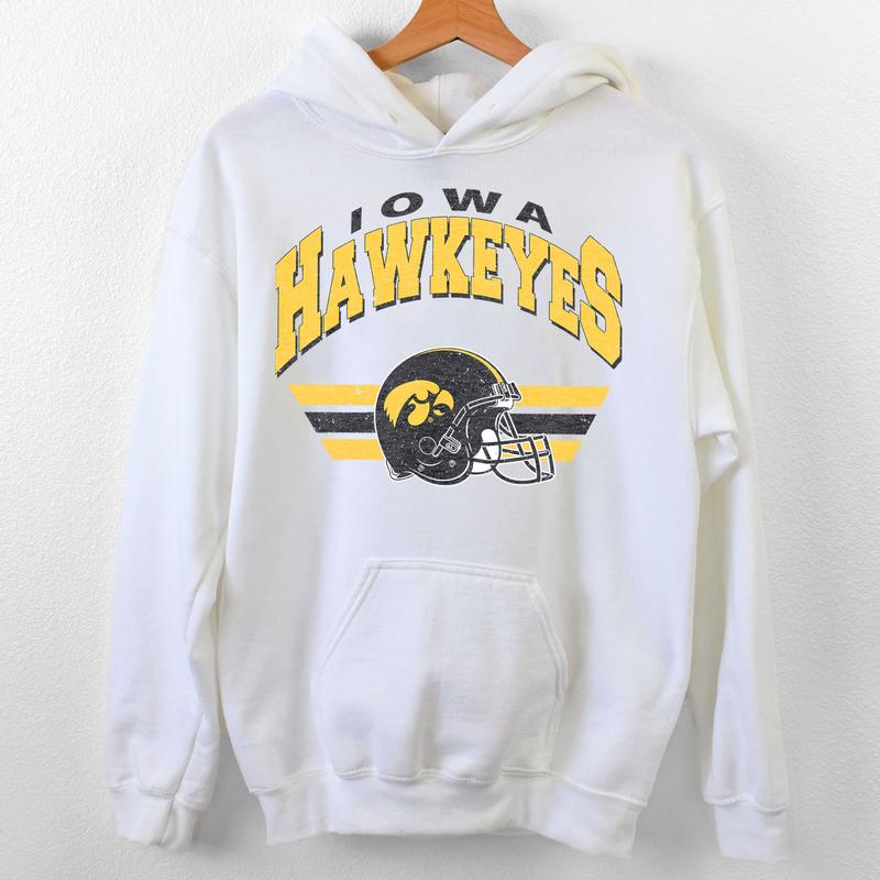 Iowa Hawkeyes Vintage Football NCAA Sweatshirt - Tshirt - Hoodie, University of Iowa Unisex Football NCAA Shirt, Unisex Vintage NCAA Shirt, Classic Football Shirt, Gifts For Football Fan Sport, Cotton, Sweatshirt, Casual Clothes