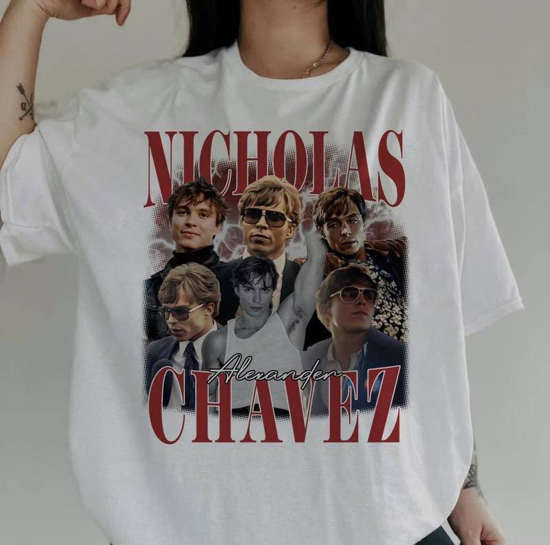 Nicholas Chavez Colors T-shirt, Unisex Tops For Men- For Women, Y2K 90s Retro Celebrity Movies Bootleg Tshirt, Soft Fit Cotton Top Womenswear