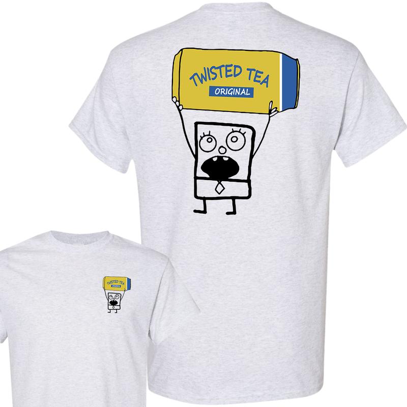 Doodlebob Twisted Tea Essential 2 Sided T-Shirt, Funny Drinking T-Shirt, Summer T-Shirt, Full Color T-Shirt, Unisex T-Shirt, For Men, For Women, Gift For All