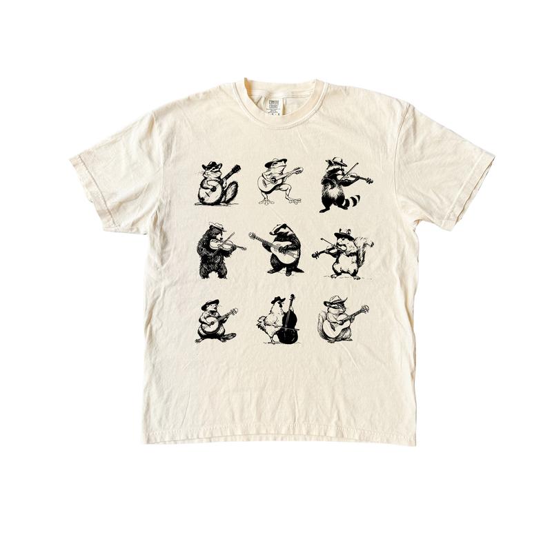 Animals Playing Music Funny T Shirt, Silly Comfort Colors Shirt