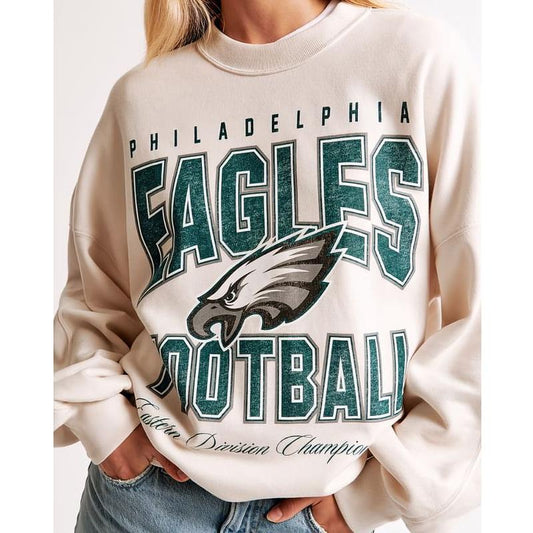 Vintage Philadelphia Graphic Oversized Sunday Crew Graphic Sweatshirt, Sundays Are For Football, Retro American Football Team Sweatshirt, Gift For Fans