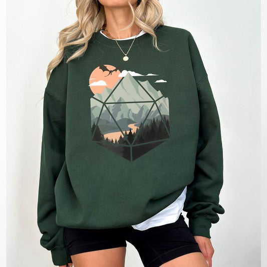 A D20 Scene Shirt, Dungeons and Dragons Shirt, Gift for DM Game Master, Vintage Retro Style Unisex Gamer T-Shirt, DnD Sweatshirt Hoodie, Dnd gift