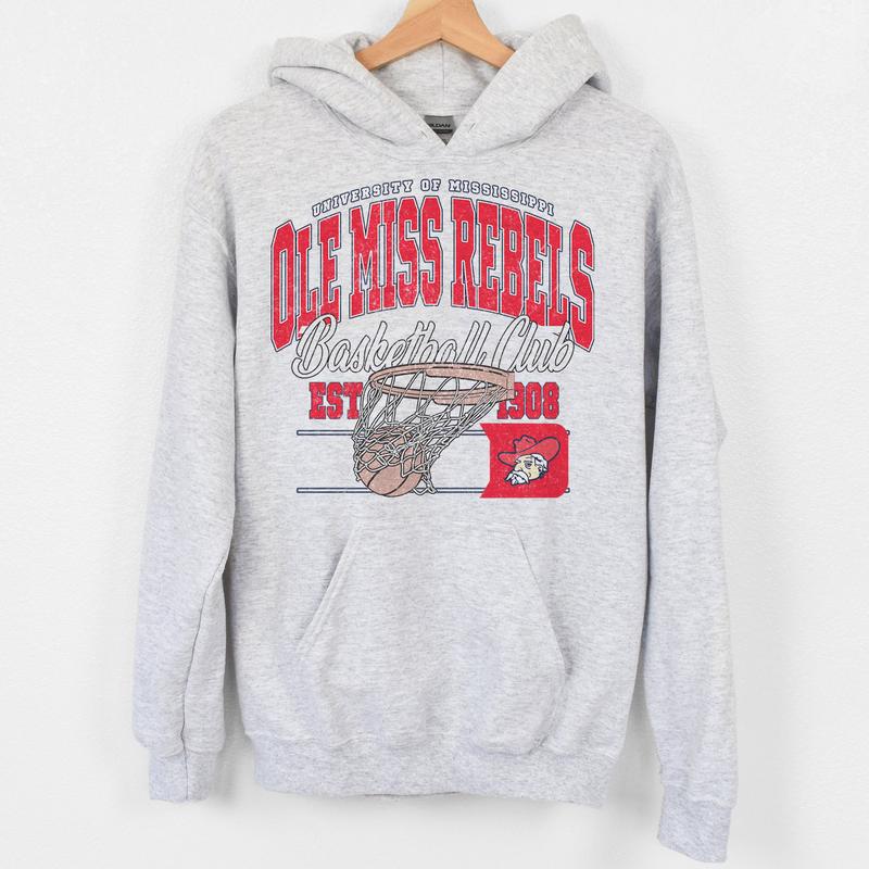 Ole Miss Rebels Vintage Basketball NCAA Sweatshirt - Tshirt - Hoodie, University of Mississippi Unisex Basketball NCAA Shirt, Unisex Vintage NCAA Shirt, Classic Basketball Shirt, Gifts For Basketball Fan Sport, Cotton, Sweatshirt