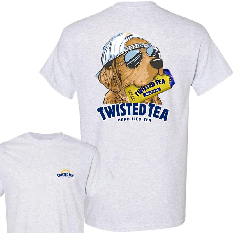 Twisted Tea Hunting Dog 2 Sided T-shirt, Twisted Tea T-Shirt Full Color For Men and Women, Unisex Outdoors Funny Beer Printed T-shirt