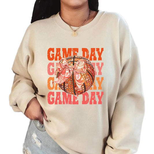Coquette Basketball Sweatshirt, Basketball Bow Sweatshirt Unisex Classic Cotton