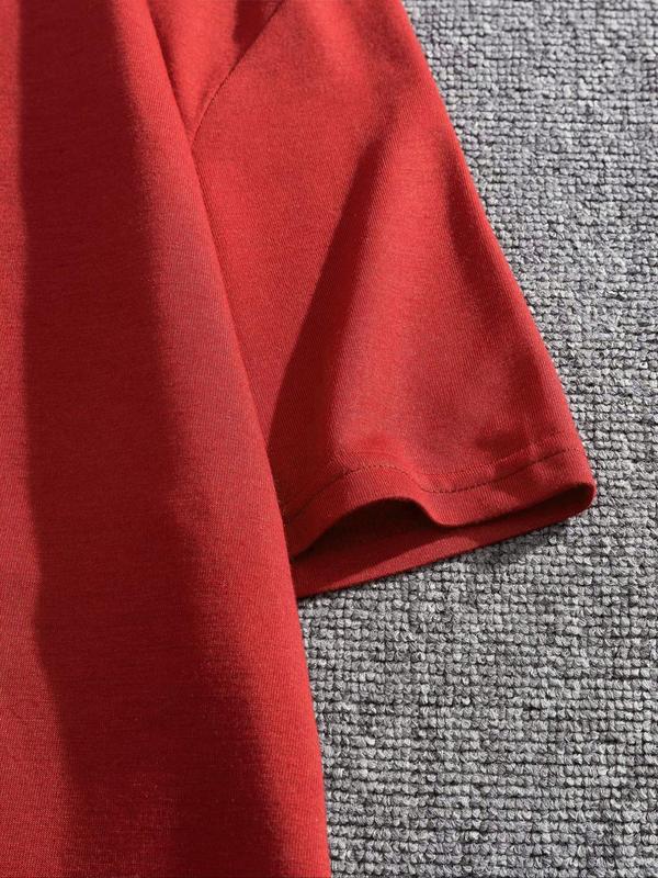 Men's Letter Print Round Neck Tee, Regular Fit Fashion Casual Short Sleeve T-shirt for Summer, Graphic Tees, Men's Streetwear Clothes for Daily Wear