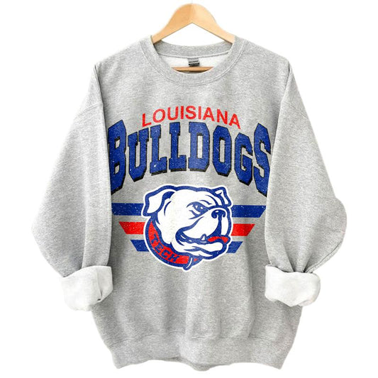 27. Louisiana Tech Bulldogs Vintage NCAA Sweatshirt, University Sports Gift, Classic Fan Gear for Football Enthusiasts