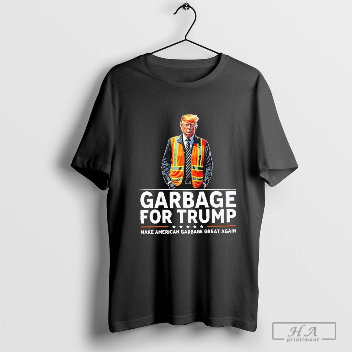 President Trump Garbage for Trump Truck Worker Vest USA Flag MAGA 2025 T-Shirts