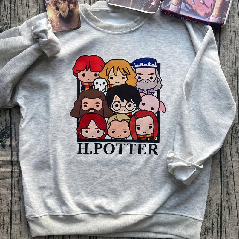 HP Cute Characters At Hogwarts Unisex Sweatshirt Hoodie Shirt Cotton Relaxed Fit potterhead gift