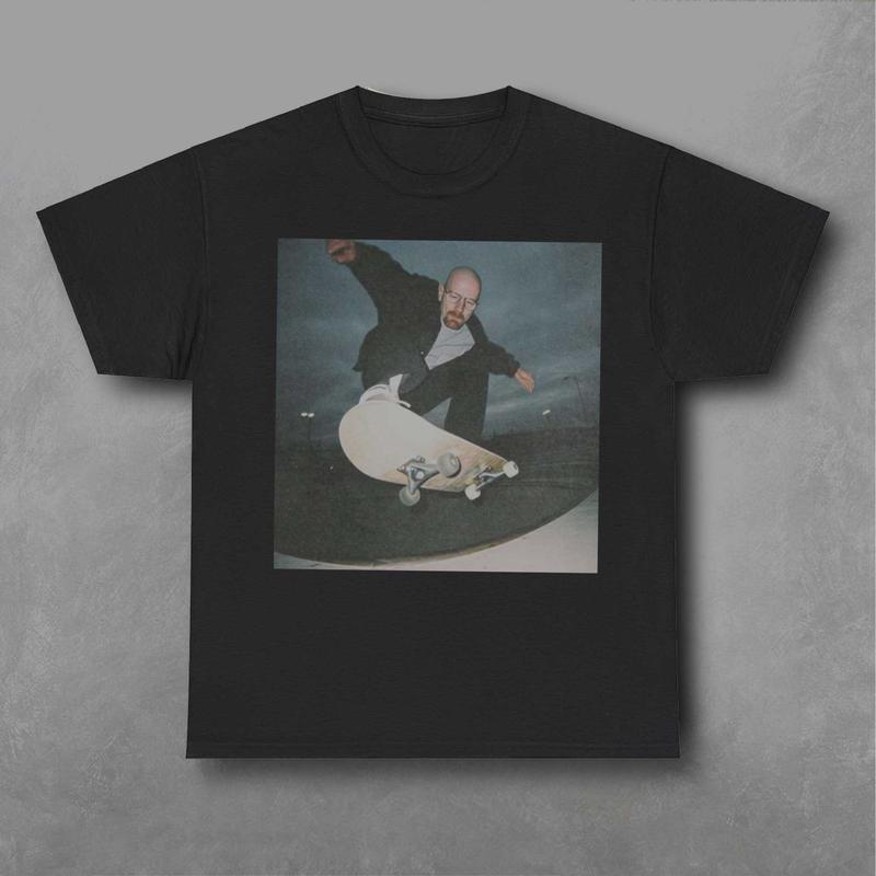 Walter White Is Skateboarding Shirt, TV Series Breaking Bad Sweatshirt, Movie Graphic Shirt Classic Fabric