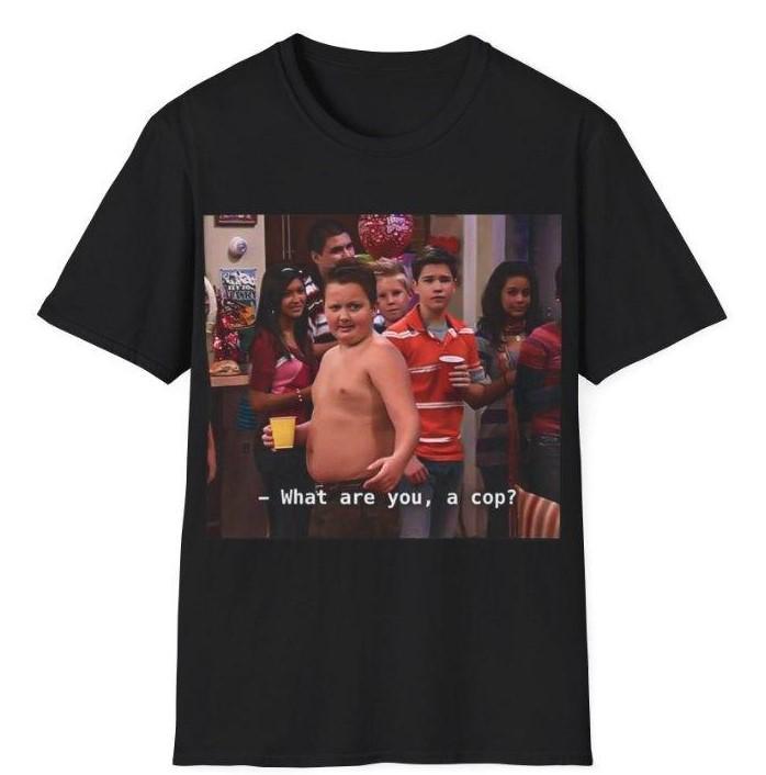 Gibby 'What Are You, A Cop' Unisex T-Shirt - Fun Gibby Meme Shirt, Adult Casual Tee, Perfect Menswear Top for Fans of Humor and Pop Culture