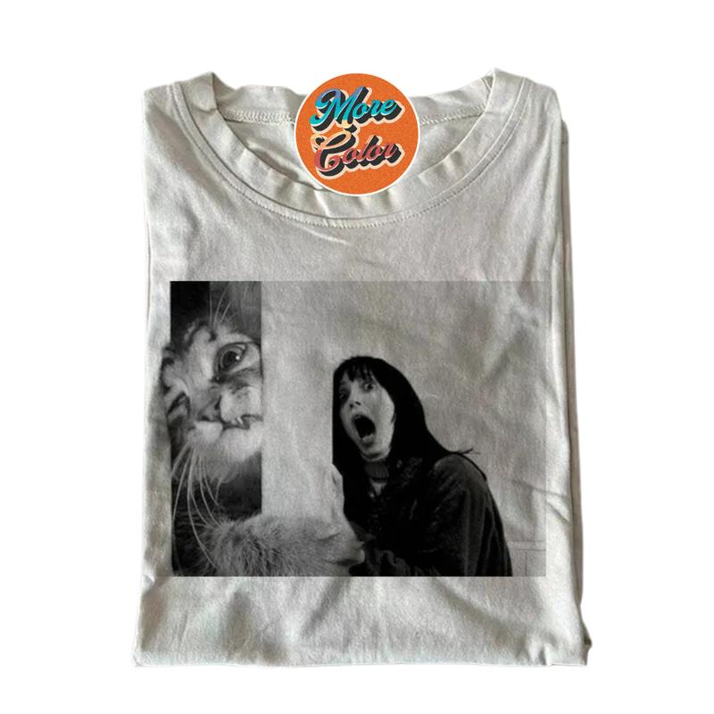 Funny Shining Cat Shirt, Cotton Unisex T-shirt, Crew Neck, Size S- 4xl, Menswear Top, Womenswear Top Underwear Streetwear