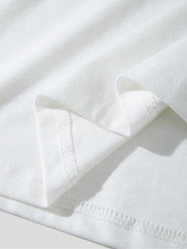 Men's Landscape & Letter Print Drop Shoulder GraphicÃ‚Â Tee, Regular Fit Casual Short Sleeve Round Neck T-shirt, Fashion Men's Summer Top for Daily Wear