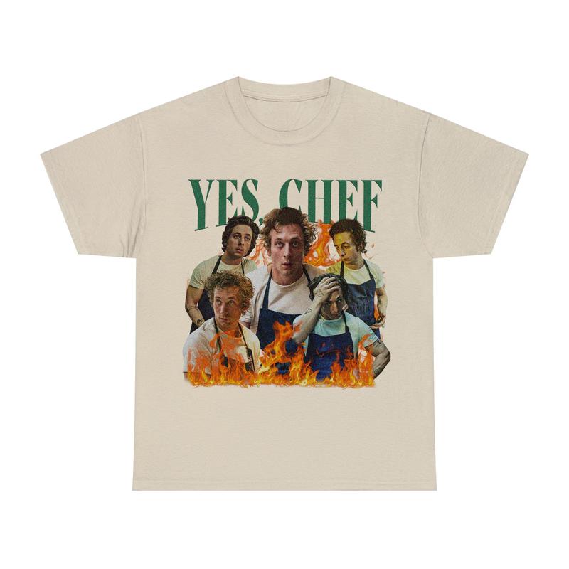 Vintage Yes Chef Shirt Retro Yes Chef Jeremy Allen White Shirt, Vintage Jeremy Allen White The Bear Cotton Fabric