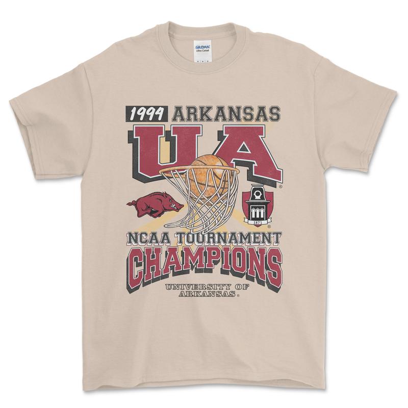 University of Arkansas Tournament Champs NCAA T-Shirt, graphic vintage sports tees for men