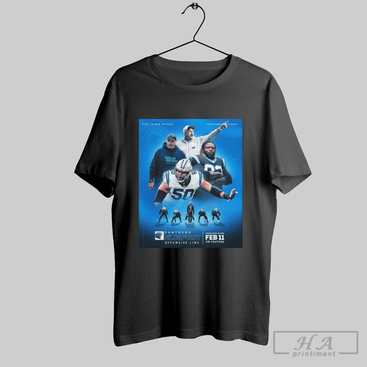 Robert Hunt Damian Lewis Carolina Panthers Blueprint Offensive Line Tune In New Episode 2 11 2025 Poster T Shirt