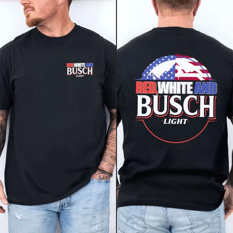 Busch Light T-Shirt, Busch Light, Beer Tee, Joe Dirt Merica July 4th Shirt, Independence Day, Casual Graphic Round Neck T-shirt for Summer, Fashion To